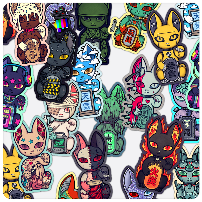 Wrong Neko Stickers (All Series), by Atrocityland