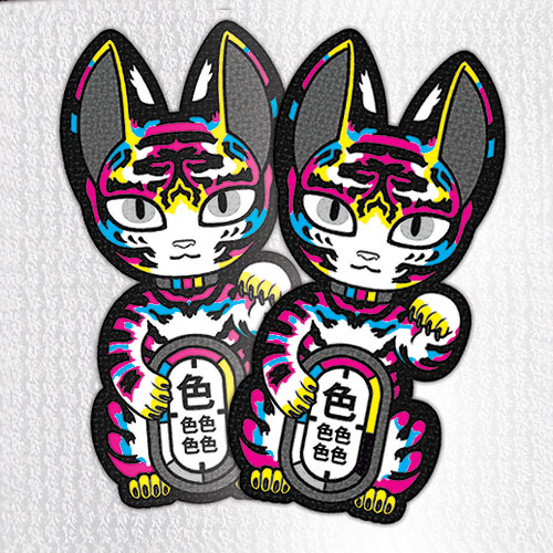 LAST CHANCE – CMYK Wrong Neko Fabric Patch (Wrong Neko Series), by Atrocityland